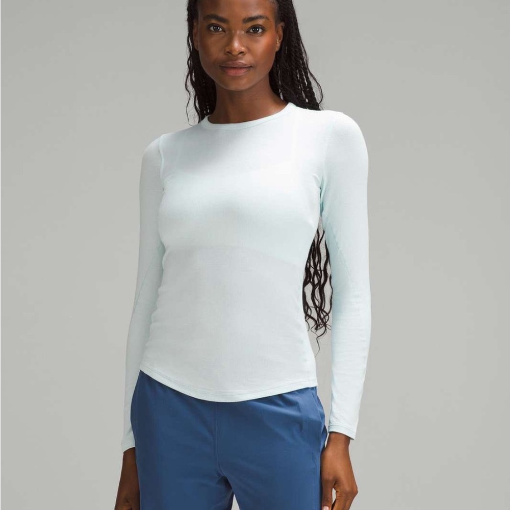 NWT lululemon athletica Hold Tight Long Sleeve Sheer Blue Size 6